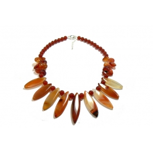 Orange Carnelian Beaded Necklace Orange Carnelian Beaded Necklace